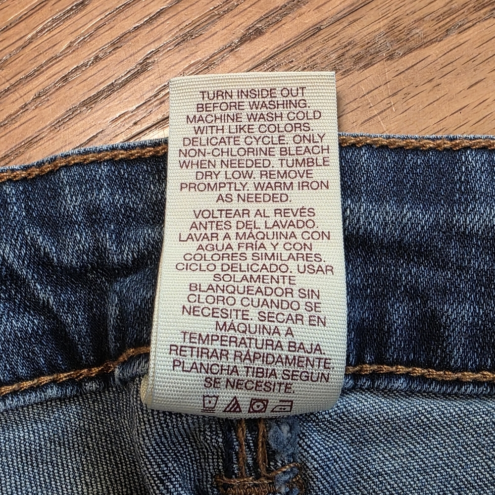 Faded Glory Distressed Patched Denim Blue Stretch Jeans Womens Plus Size 16W - Picture 9 of 16